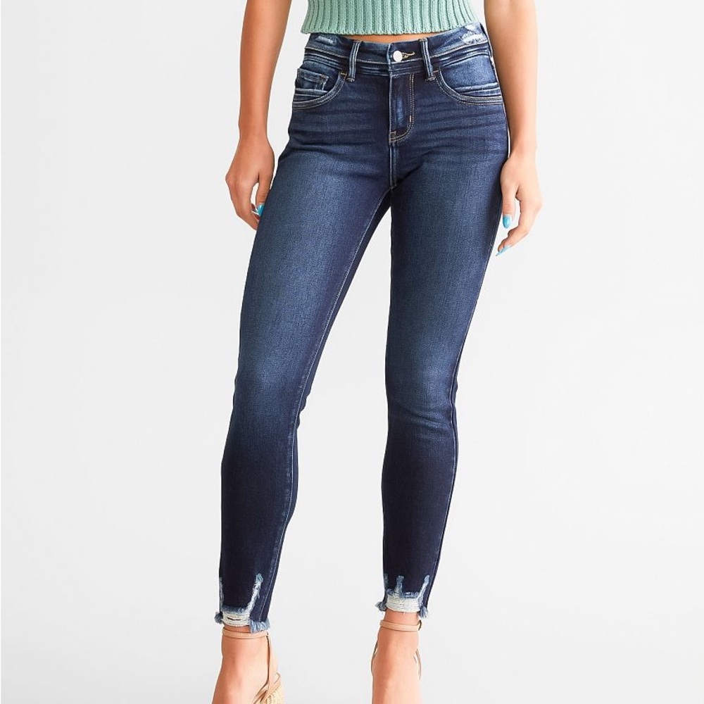 Women’s Mid-Rise Ankle Skinny Stretch Jean - Kancan Size 27